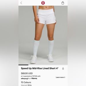 Lululemon Speed Up Mid-Rise Lined Shorts “4